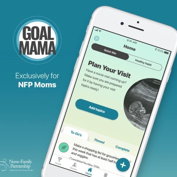 Goal Mama mobile application advertisement
