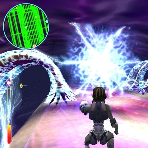 screenshot of a video game with roxxi in foreground