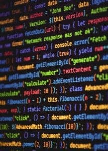 code on screen